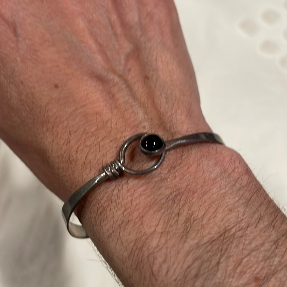 Sterling and onyx bracelet